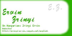 ervin zrinyi business card